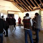 Students view the Art House space.